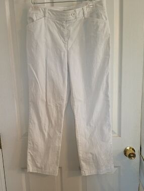 Jones New York White Straight-Leg Pants
